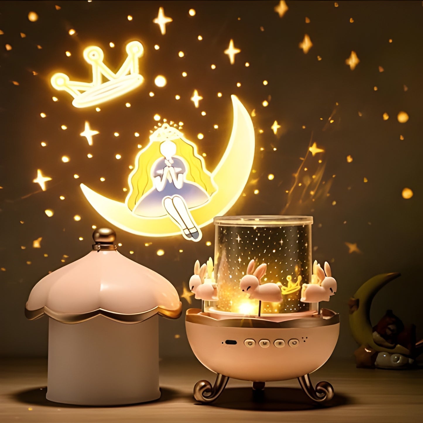 Magical Night Light Projector Lamp with Remote Control - 7 colors, 12 themes, 8 Sounds