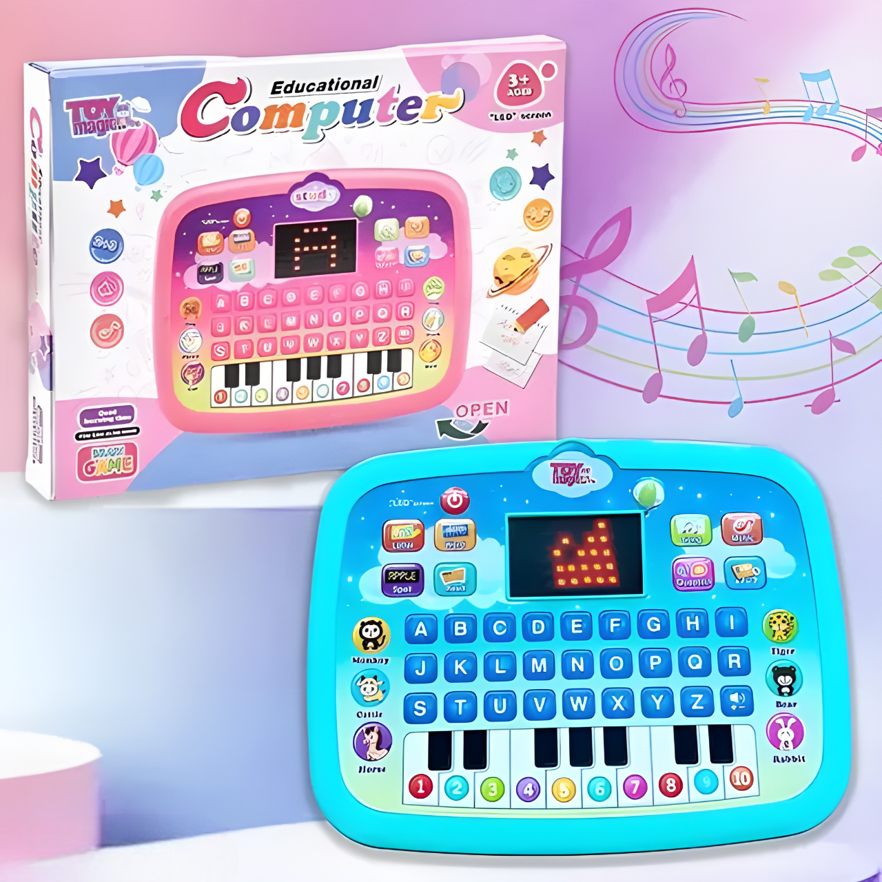 Interactive Educational Laptop Tablet Toy for Kids – Fun Music & Learning Activities for Toddlers | Engaging Piano Laptop with Games