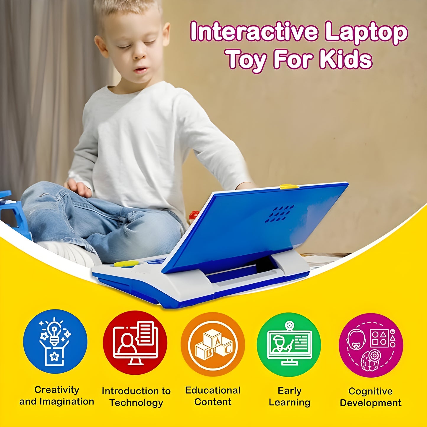 Educational Laptop Toy for Kids – 20 Fun Games | Teaches Letters, Numbers, Music & Logic for 2–5 Years