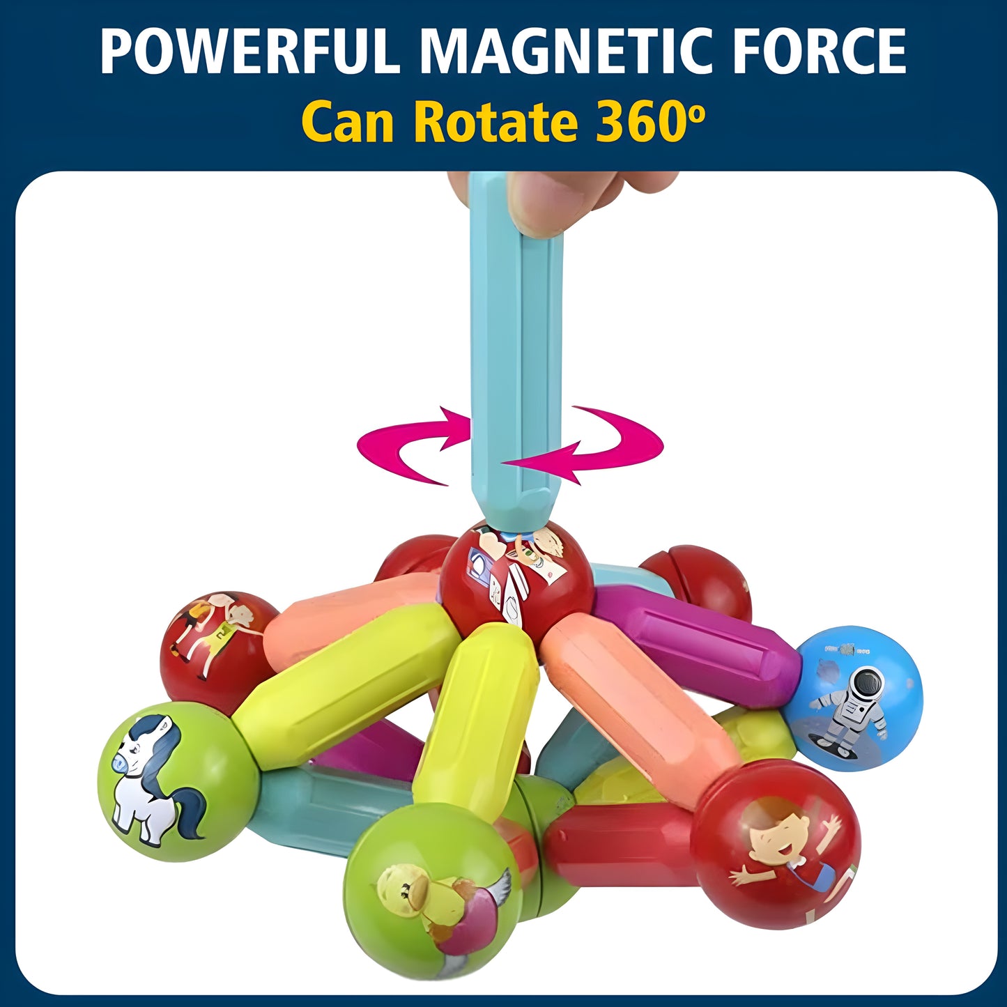 72 PCS Magnetic Construction Set for Kids | Stick & Ball Educational Toy for Creative Brain Development
