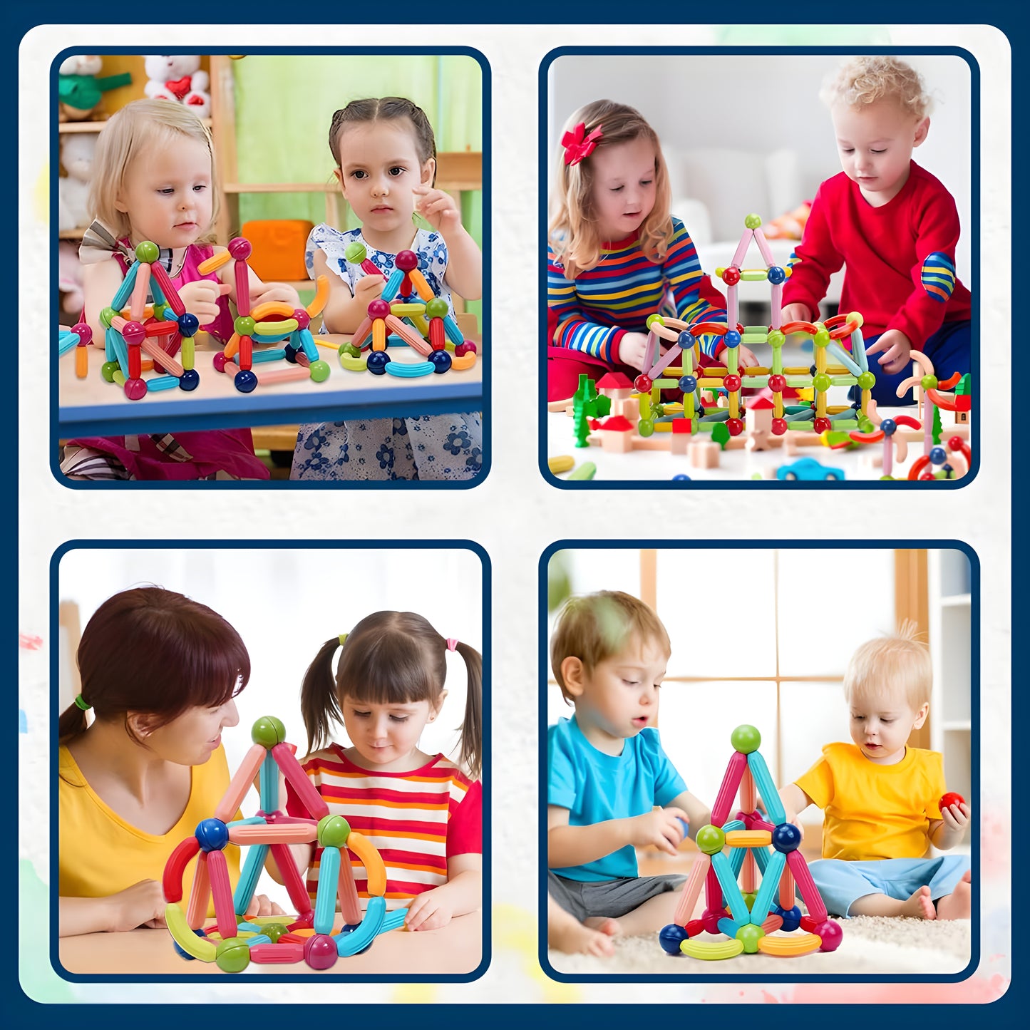 72 PCS Magnetic Construction Set for Kids | Stick & Ball Educational Toy for Creative Brain Development