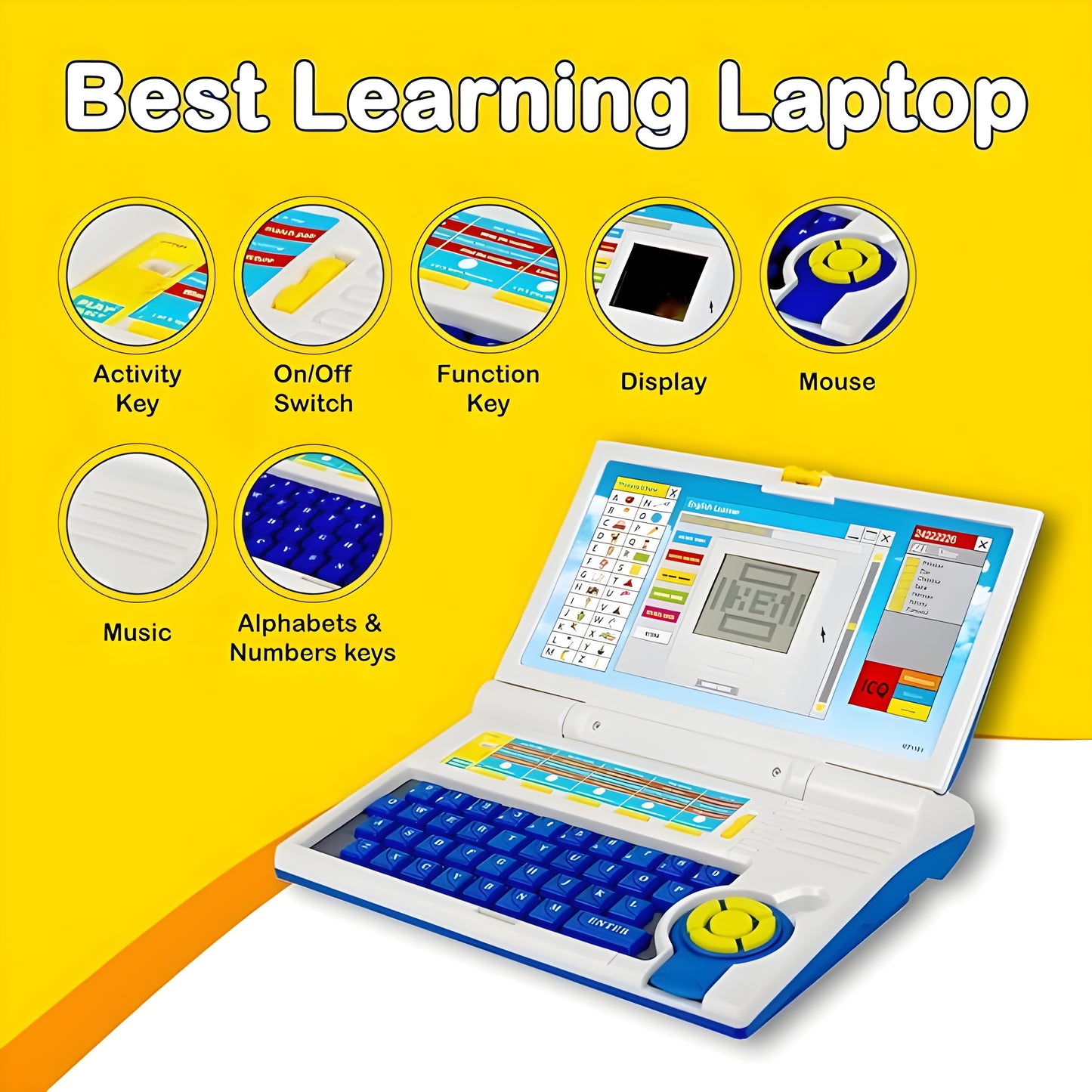 Educational Laptop Toy for Kids – 20 Fun Games | Teaches Letters, Numbers, Music & Logic for 2–5 Years