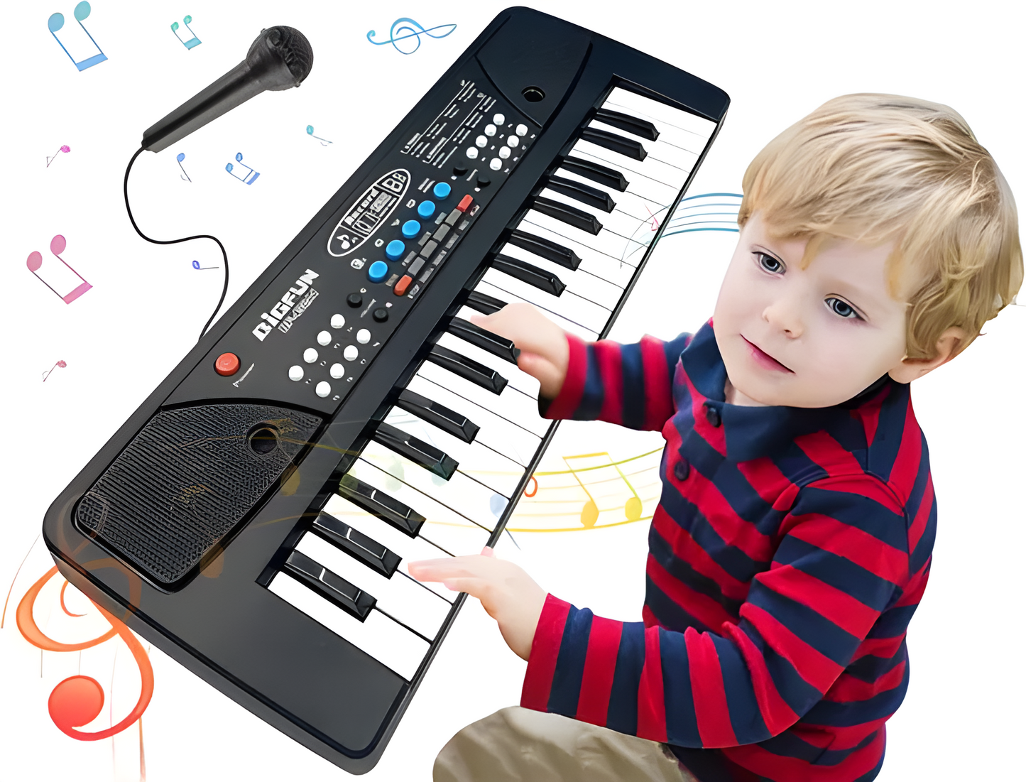 Kids 37-Key Electronic Keyboard Piano with Microphone & Recording | DC Powered Musical Toy for Beginners