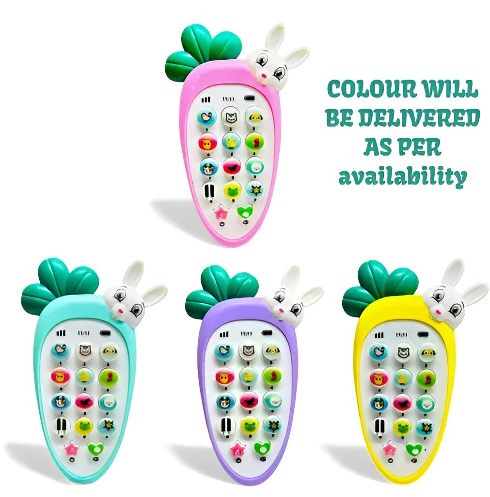 Cute Rabbit Face Toy Cell Phone for Toddlers – Musical, Light-Up, Pretend Play Mobile with Ringtones – Fun Gift for Boys & Girls