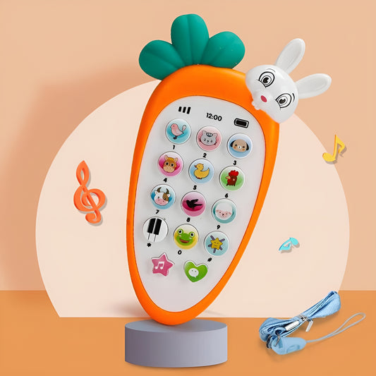 Cute Rabbit Face Toy Cell Phone for Toddlers – Musical, Light-Up, Pretend Play Mobile with Ringtones – Fun Gift for Boys & Girls