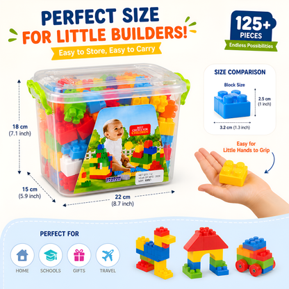 Building Block Set 125pcs with Storage Container
